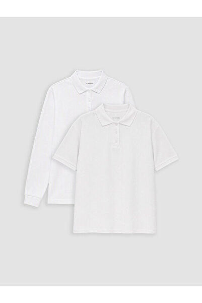 LC Waikiki Timeless Clothing & Timeless Choices Turn-Down Collar Girls' T-Shi...