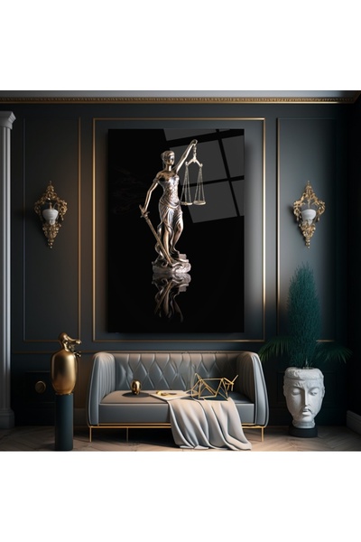 Mgi Design Avukat Ofisine Themis Heykeli Adalet Heykeli Cam Tablo | Modern Du...
