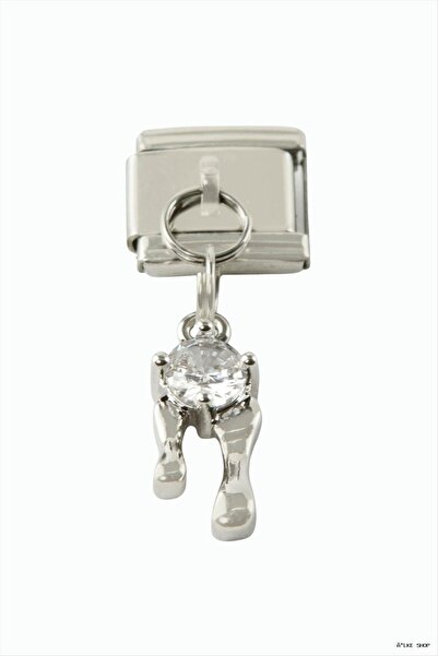 ZERO LAND Ilkestor Zircon Stone Sallati Steel Charm (02535) Silver Color