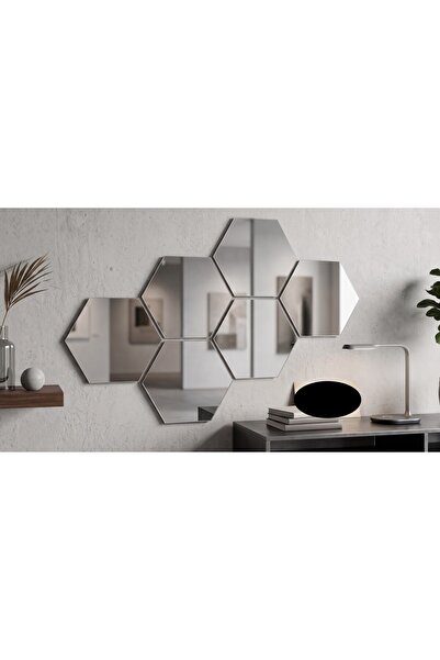 Generic Brand Panouri de perete hexagonale tip oglindă, Artă murală modernă g...