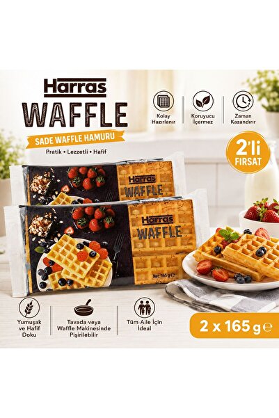 Harras Sade Waffle Hamuru 165 g x 2 Adet