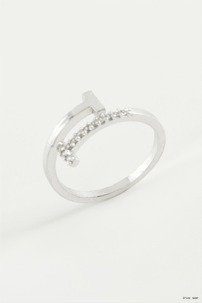 ZERO LAND Ilkestor Nail Zircon Stone Ring (03353) Silver Color