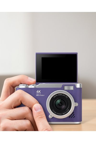 Azrlya 48 MP Dijital Fotoğraf Makinesi 4K Video Flip Ekranlı Kompakt