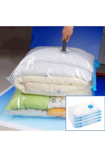 Munico 5 Adet Giysiler için vakumlu Saklama Torbaları 100x135 Cm Yorgan Aşağı Ceket Seyahat Ev Organizer
