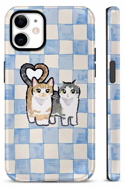 EDELFU Compatible with iPhone 12 / 12 Pro - Kitten Kanki Cats Double Layer Co...