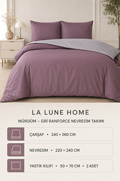 la lune home Double Sided Ranforce Amuk Bedding Set 4 Pieces 220X240 cm