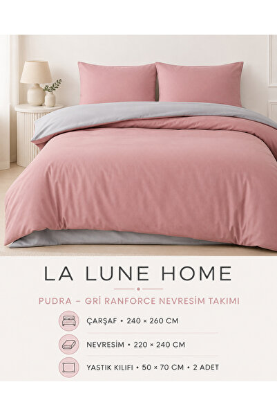 la lune home Double Sided Ranforce Amuk Bedding Set 4 Pieces 220X240 cm