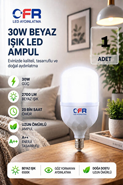 CFR LED AYDINLATMA 30w 2700 Lümen Tasarruflu E27 Beyaz Işık Torch Led Ampul-1...