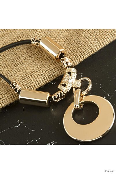 ZERO LAND Ilkestor Round Leather (234214) Necklace Black