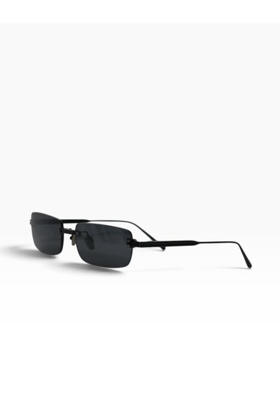SBR Velor Ochelari de Soare, Rimless, Ramă Titan Neagră, Lentile Nylon Negre, UV400 Categoria 3