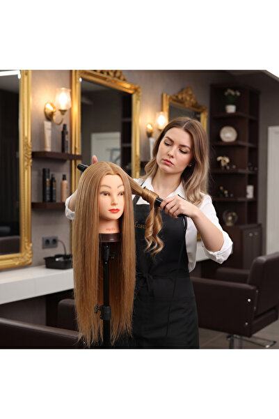 Marsilyan ieg™ Kuaför Eğitim Mankeni - Yaki + Masa Aparatı - Karamel