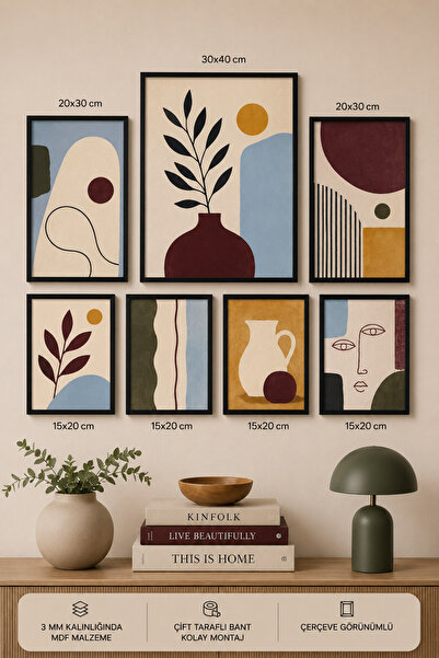 UNT 7-Piece Frame-Looking Modern Painting Set |   Retro & Pop Art |   Living ...
