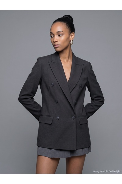 Dilvin 60822 Buttoned Blazer Jacket