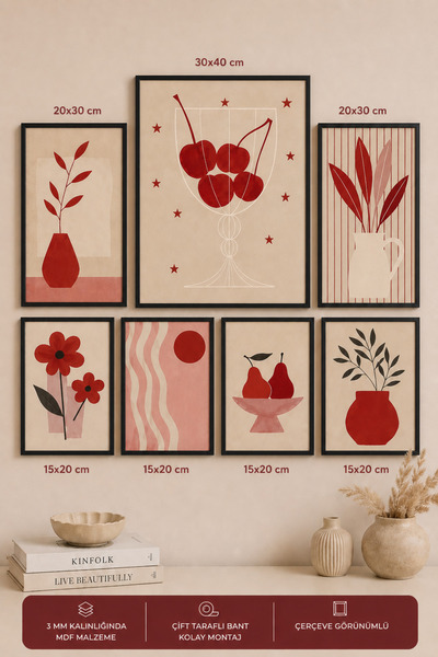UNT 7-Piece Frame-Looking Modern Painting Set |   Retro & Pop Art |   Living ...