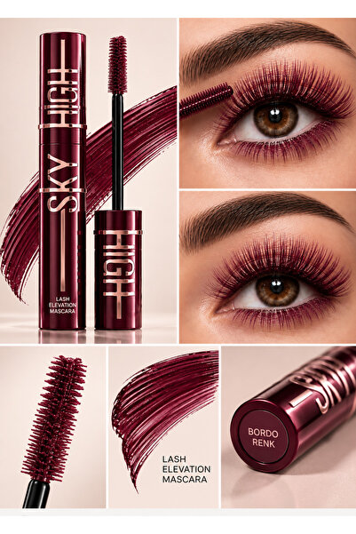 Sky High Farm Maskara bordo renk hacim veren maskara