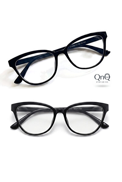 QnQ Cat Eye Black Blue Light Protection Screen Glasses Sunglasses