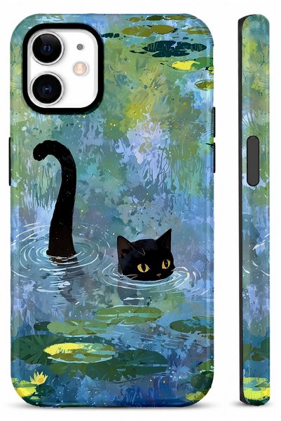 EDELFU Compatible with iPhone 12 / 12 Pro - Camouflage Cat Double Layer Cover...
