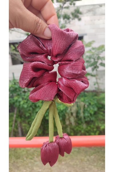 Çiğdem Tuhafiye Laleli Janjanlı Chiffon Tulip-Scented Bagel