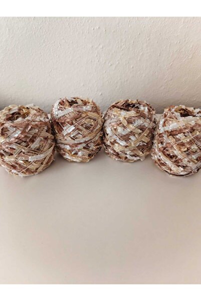 kartopya Degrade Kahverengi Sarı Beyaz Renkli Kelebek Örgü İpi 400 Gr(4X100 gr)