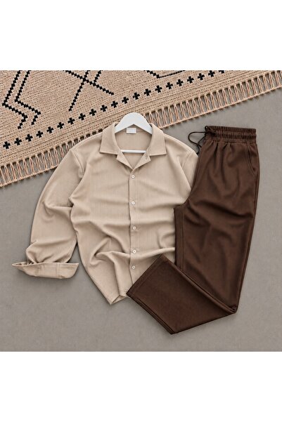 NewCabin New Season Premium Fabric Ribbed Ottoman Shirt - Baggy Ribbed Ottoma...