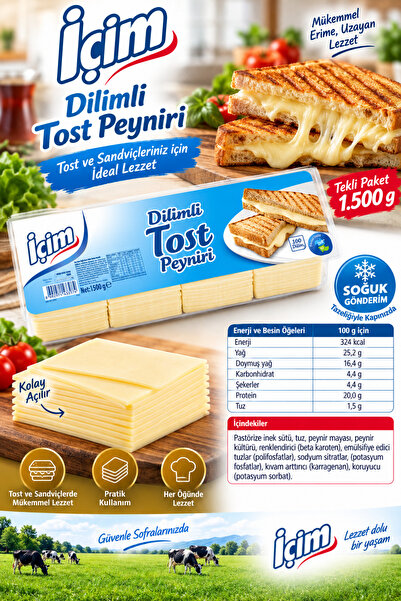 İçim Dilimli Tost Peyniri 1500gr