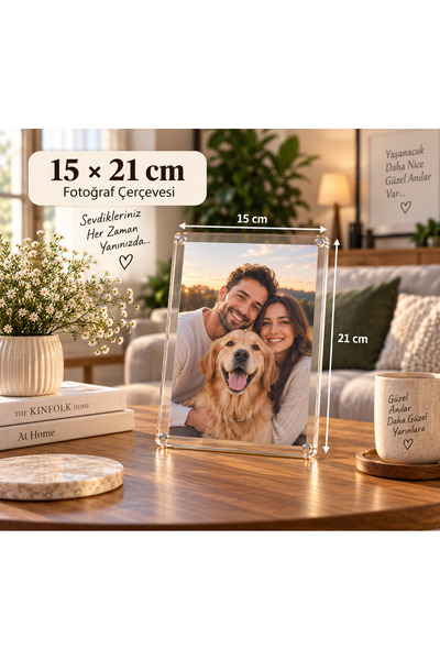 mufemu Mıknatıslı Pleksi Fotoğraf Çerçevesi, Buzdolabı Magneti Masaüstü Vitri...