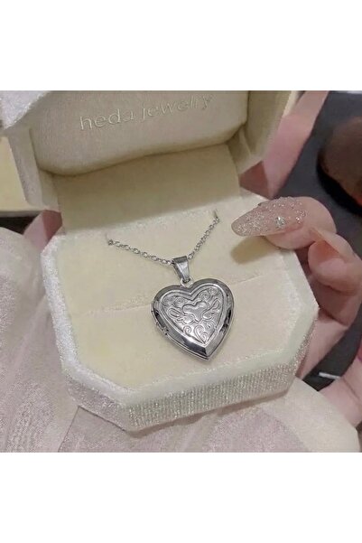 Heda Jewelry قلادة على شكل قلب ملائكي - قلادة تذكارية قابلة للفتح مع تفاصيل ج...