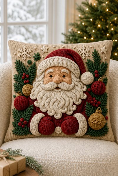 stellahomes New Year's Themed Embroidery-Looking Digital Printed 4-Piece Throw Pillow Cover and 40X140 cm Runner Set of 5