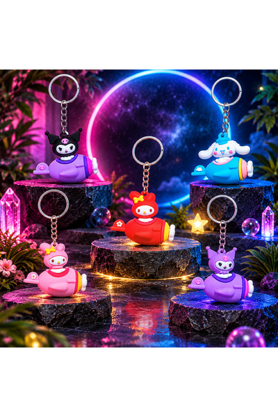 Kuzey Vip 11 Pieces Cinnamoroll with Plane Mymelody Kuromi Keychain School Ba...
