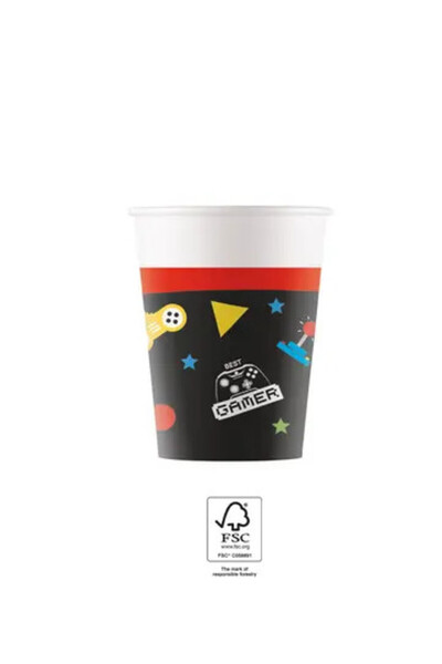 GAMER Gaming Party paper cup 8 pcs 200 ml FSC