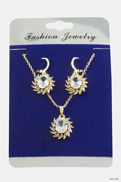 ZERO LAND Ilkestor Wind Rose Zircon Stone Set Necklace (21553) Silver Color