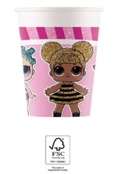 Javoli LOL Surprise Glitterati paper cup 8 pcs 200 ml FSC