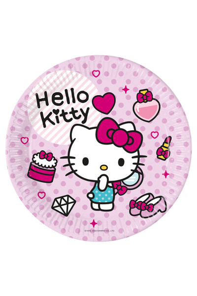 Hello Kitty Fashion farfurie de hârtie 8 buc 23 cm FSC
