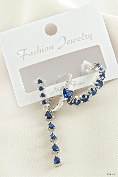 ZERO LAND Ilkestor 3 Pieces Heart Zircon Stone Earrings (21236) Silver Color