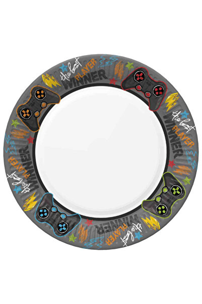 GAMER Joystick paper plate 8 pcs 22.7 cm