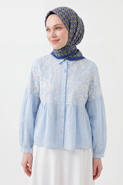 Silk Home Soft Eşarp Retro Geometrik Yağ Yeşili
