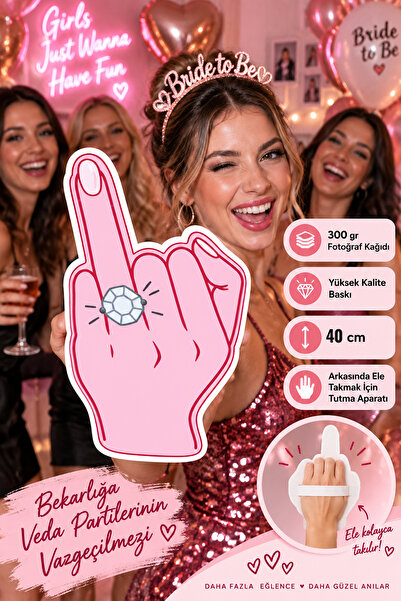 heryerehediye Bride To Be Bekarlığa Veda Tek Taş El Pankartı 40 cm