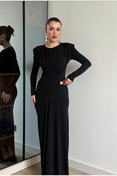 ROUPAS COLLECTİON Ayarlanabilir Bel Toka Detaylı Elbise