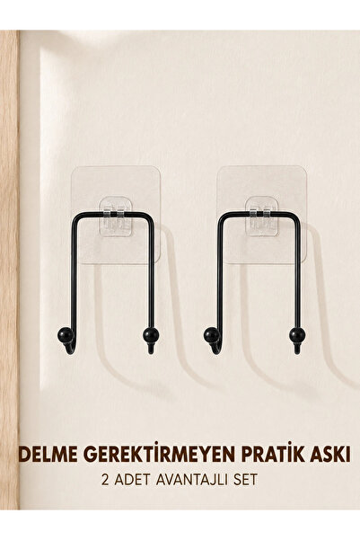 ARMÜZ 2 Pieces Multi-Purpose Adhesive Hanger Home Kitchen Bathroom Organizer