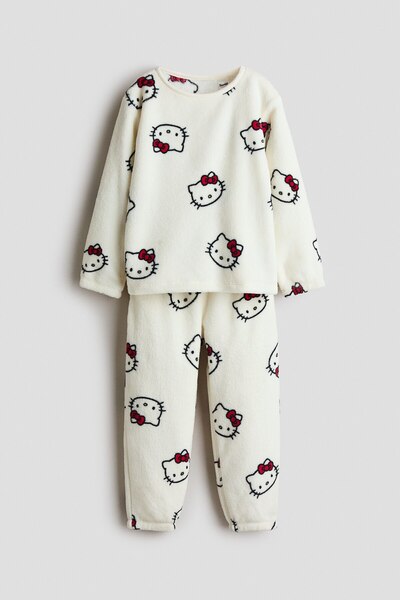 H&M Baskılı Velur Pijama Takımı