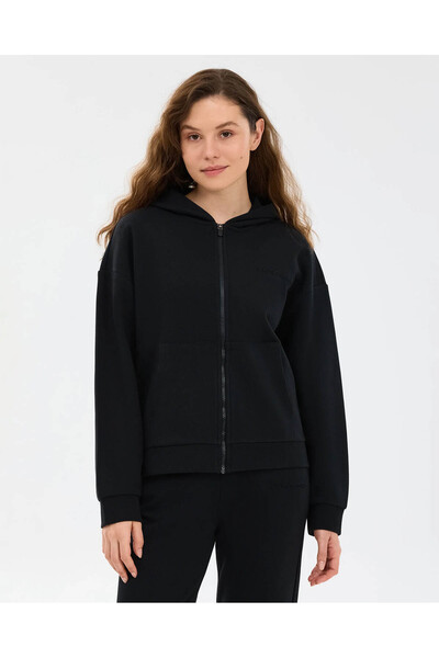 SKECHERS W Essential Full Zip Siyah Kadın Sweatshirt S2610016-3817