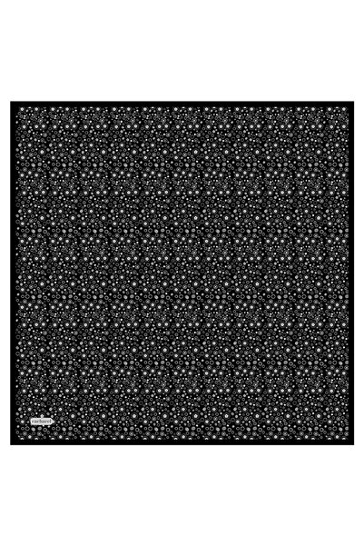 Cacharel Black 90X90 Silk Twill Scarf
