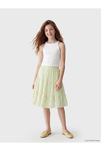 LC Waikiki Two Mt Shop Quality Lcw Kids Ecru Girls' Layered Skirt with Elasti...