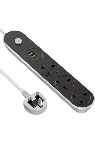 GENERAL سلك تمديد الطاقة، شريط طاقة بطول 5 أمتار مع منفذين USB ومنفذ PD من ال...