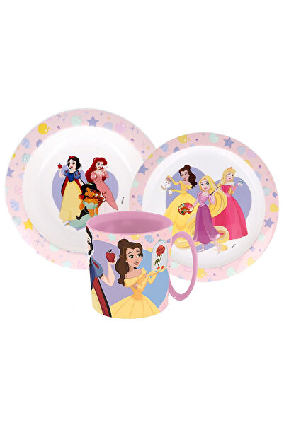 Javoli Prințesele Disney True set de masă, set din plastic micro cu cană 350 ml