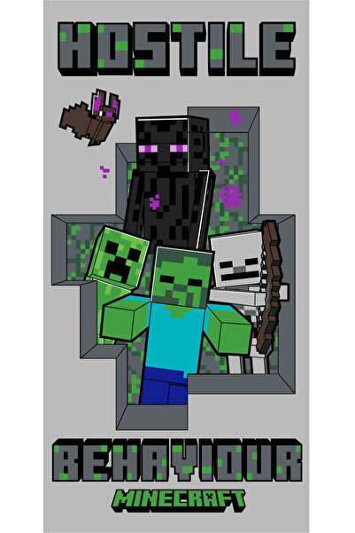MINECRAFT Hostile Behaviour prosop de baie, prosop de plajă 70x140cm