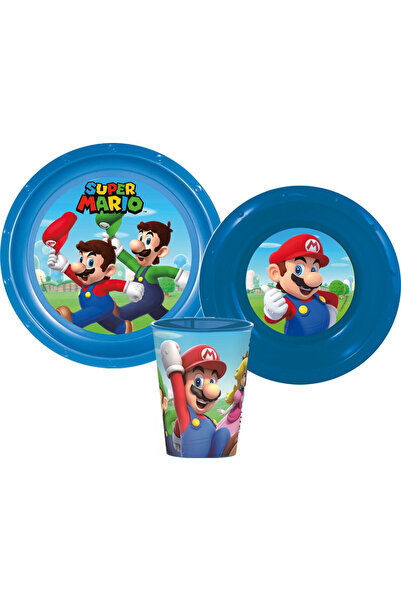 Super mario Set de veselă Mushroom Kingdom, set din plastic
