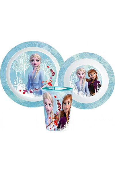Javoli Disney Frozen Blue Forest tableware, micro plastic set, with 260 ml glass