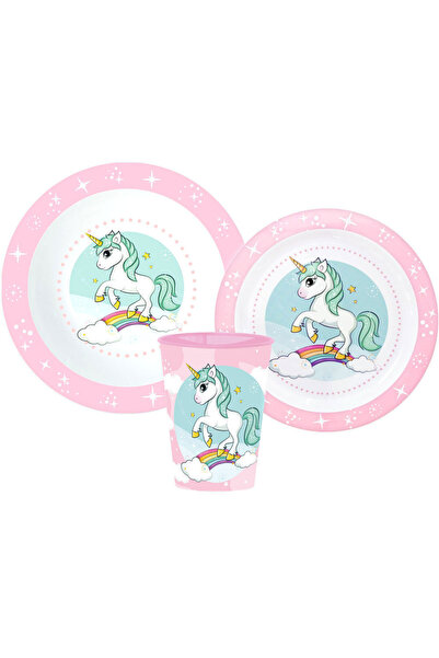 UNICORN Range set de mese, set de plastic micro, cu pahar de 260 ml