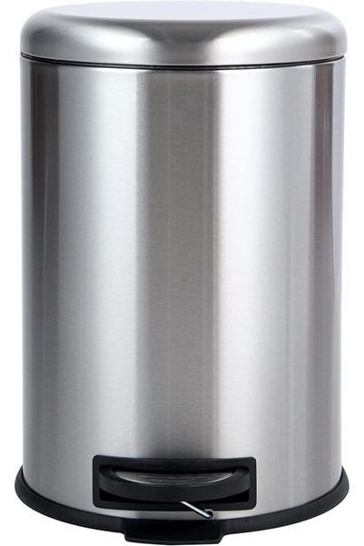 Amazon basics - Cylindrical Stainless Steel Dustbin, Round Pedal, 20L